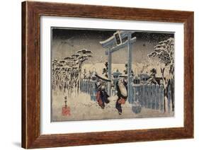 Gion Shrine in Snow, C. 1834-Utagawa Hiroshige-Framed Giclee Print