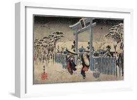 Gion Shrine in Snow, C. 1834-Utagawa Hiroshige-Framed Giclee Print