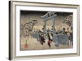 Gion Shrine in Snow, C. 1834-Utagawa Hiroshige-Framed Giclee Print