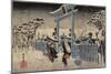 Gion Shrine in Snow, C. 1834-Utagawa Hiroshige-Mounted Giclee Print