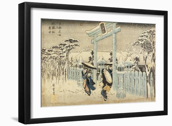 Gion Shrine in Snow, C. 1834-Utagawa Hiroshige-Framed Giclee Print