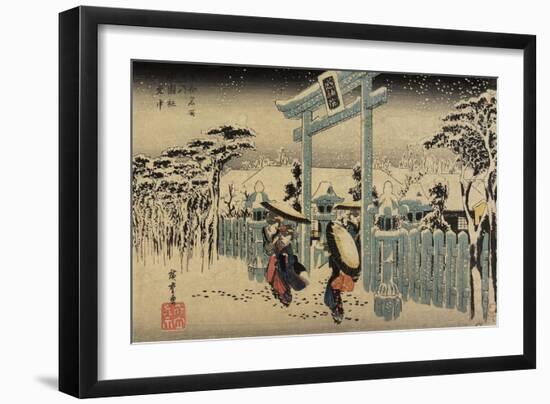 Gion Shrine in Snow, C. 1834-Utagawa Hiroshige-Framed Giclee Print