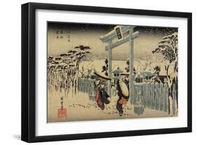 Gion Shrine in Snow, C. 1834-Utagawa Hiroshige-Framed Giclee Print