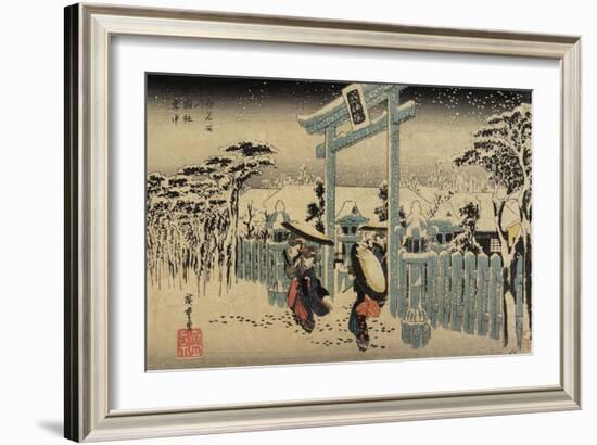 Gion Shrine in Snow, C. 1834-Utagawa Hiroshige-Framed Giclee Print