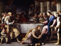 The Magdalen washing Christ's Feet in the House of Simon-Giordano Luca-Laminated Giclee Print