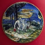 Plate with Coat of Arms-Giorgio Andreoli-Stretched Canvas