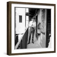 Giorgio Gaber Wiping His Hands-null-Framed Photographic Print