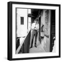 Giorgio Gaber Wiping His Hands-null-Framed Photographic Print