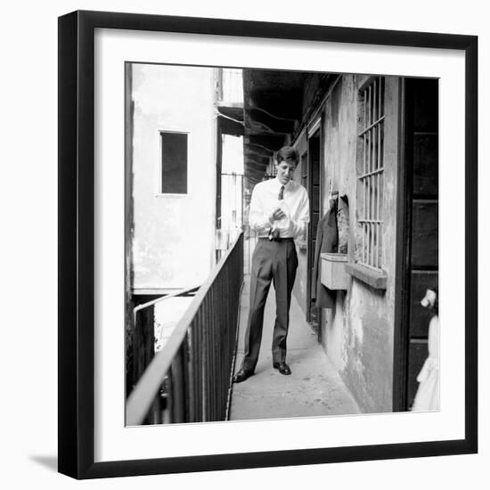 Giorgio Gaber Wiping His Hands-null-Framed Photographic Print