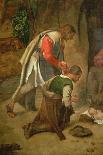 Idyll: Young Mother and Halberdier in a Wooded Landscape-Giorgio Giorgione-Mounted Giclee Print