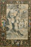 Border, Illuminated Manuscript Surrounding Drawing After Raphael's the Holy Family under the Oak-Giorgio-giulio Clovio-Giclee Print