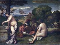 Le Concert Champetre, or the Pastoral Concert-Giorgione and Titian-Laminated Giclee Print