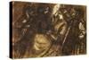 Giorgione Painting, C.1853 (Pen and Brown Ink and Ink Wash on Paper)-Dante Gabriel Charles Rossetti-Stretched Canvas
