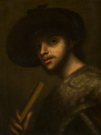Portrait of a man with a pipe or flute by Giorgione