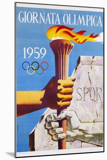 Giornata Olimpica 1959 Poster-Nino Gregori-Mounted Giclee Print