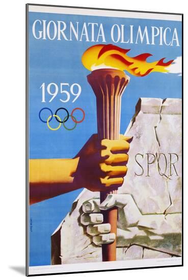 Giornata Olimpica 1959 Poster-Nino Gregori-Mounted Giclee Print