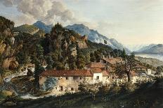 A Village in a Mountainous Landscape-Giosafatto Alfieri-Stretched Canvas