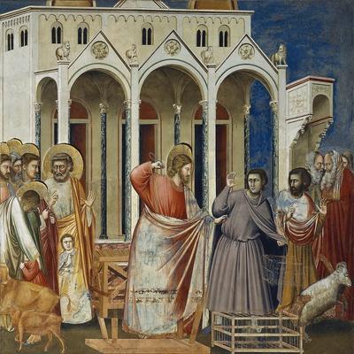 Expulsion of Merchants from Temple, Detail from Life and Passion of Christ, 1303-1305