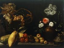 Dish with a Pomegranate, A Grasshopper, A Snail, and Two Chestnuts-Giovanna Garzoni-Art Print