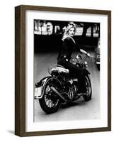 Giovanna Rides a High-powered Motorbike-null-Framed Photographic Print