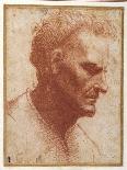 Head of a Beardless Man Looking Downward-Giovanni Agostino Da Lodi-Framed Stretched Canvas