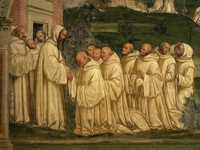St Benedict of Nursia Prays with his Monks, Fresco