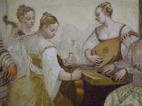 Female Figure Holding Up Muzani Family Crest-Giovanni Antonio Fasolo-Giclee Print
