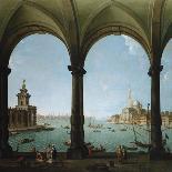 A Portico, with a View of the Bacino, Venice-Giovanni Battista Benvenuti-Stretched Canvas