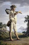 Farmer in the Background of Campi Flegrei-Giovanni Battista Lusieri-Stretched Canvas