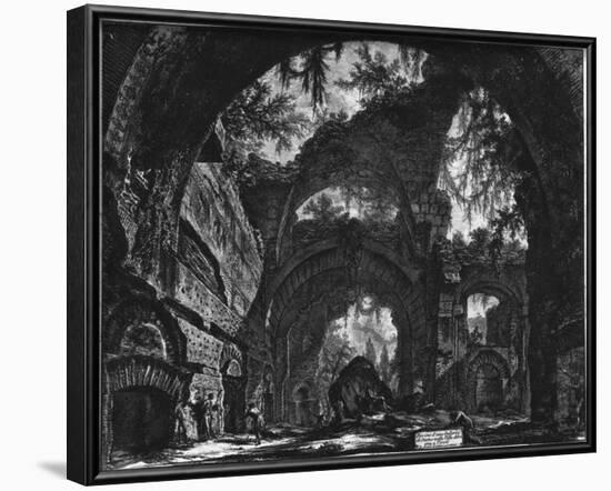 Giovanni Battista Piranesi (Ruins of a sculpture hall in the Hadrian's Villa) Art Poster Print-null-Framed Poster