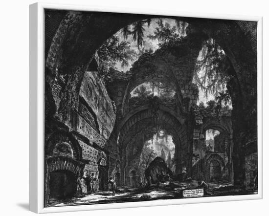 Giovanni Battista Piranesi (Ruins of a sculpture hall in the Hadrian's Villa) Art Poster Print-null-Framed Poster