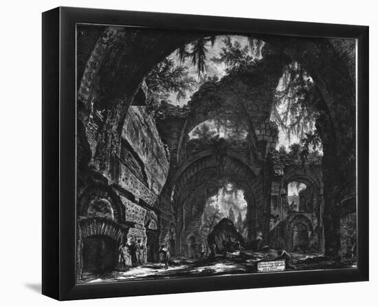 Giovanni Battista Piranesi (Ruins of a sculpture hall in the Hadrian's Villa) Art Poster Print-null-Framed Poster