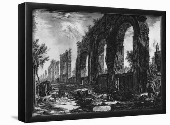 Giovanni Battista Piranesi (Ruins of the aqueduct of Nero) Art Poster Print-null-Framed Poster