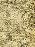 Map of Brazilian Coast, Engraving from Navigations and Voyages-Giovanni Battista Ramusio-Giclee Print