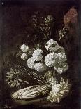 Still Life of Flowers and Vegetables, 17th Century-Giovanni-Battista Ruoppolo-Stretched Canvas