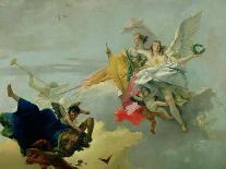 Allegory of Merit Accompanied by Nobility and Virtue, c.1757-8-Giovanni Battista Tiepolo-Giclee Print