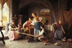 The Spinning Wheel-Giovanni Battista Torriglia-Stretched Canvas