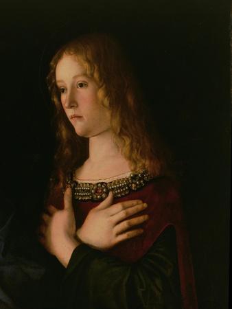 Mary Magdalene, Detail from the Virgin and Child with St. Catherine and Mary Magdalene, circa 1500