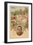 Giovanni Boccaccio, Italian Writer and Poet, and a Scene from the Decameron-null-Framed Giclee Print