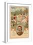 Giovanni Boccaccio, Italian Writer and Poet, and a Scene from the Decameron-null-Framed Giclee Print