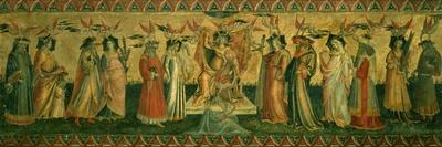 The Seven Liberal Arts, with Ptolemy, Cicero, Aristotle, Euclid, Pythagoras and Tubalcain, C. 1435-Giovanni dal Ponte-Stretched Canvas