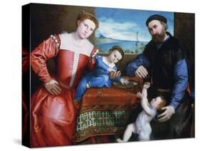 Giovanni Della Volta with His Wife and Children, C1547-Lorenzo Lotto-Stretched Canvas