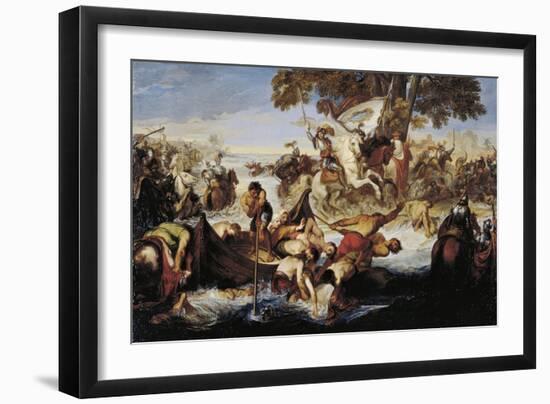 Giovanni Delle Bande Nere's Army Crossing Adda-Giuseppe Bezzuoli-Framed Giclee Print