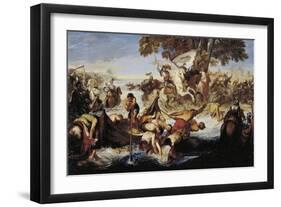 Giovanni Delle Bande Nere's Army Crossing Adda-Giuseppe Bezzuoli-Framed Giclee Print