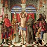 Saint Sebastian with Saints Liberale, Gregory, Francis and Roch-Giovanni Di Niccolo Mansueti-Giclee Print