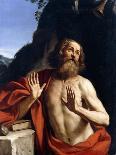 San Marino in Act of Blessing City Which He's Holding in His Hand-Giovanni Francesco Barbieri-Giclee Print
