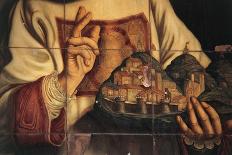 San Marino in Act of Blessing City Which He's Holding in His Hand-Giovanni Francesco Barbieri-Giclee Print