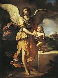 San Marino in Act of Blessing City Which He's Holding in His Hand-Giovanni Francesco Barbieri-Giclee Print