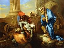 Tobit Burying the Dead in Defiance of the Orders of Sennacherib-Giovanni Francesco Castiglione-Framed Stretched Canvas