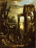 Ruins of the Baths of Caracalla (Oil on Canvas)-Giovanni Ghisolfi-Giclee Print